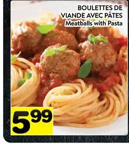 Supermarché PA BOULETTES DE VIANDE AVEC PÂTES | Meatballs with Pasta offer