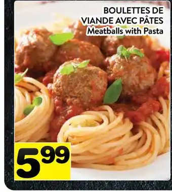 Supermarché PA BOULETTES DE VIANDE AVEC PÂTES | Meatballs with Pasta offer