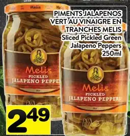 Supermarché PA PIMENTS JALAPENOS VERT AU VINAIGRE EN TRANCHES MELIS | MELIS Sliced Pickled Green Jalapeno Peppers offer