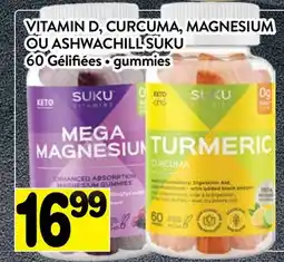 Supermarché PA VITAMIN D, CURCUMA, MAGNESIUM OU ASHWACHILL SUKU Gélifiées | Suku gummies offer