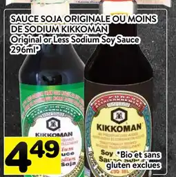 Supermarché PA SAUCE SOJA ORIGINALE OU MOINS DE SODIUM KIKKOMAN | Kikkoman Original or Less Sodium Soy Sauce offer