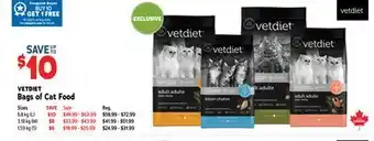 Ren’s Pets Depot VETDIET Bags of Cat Food Sizes offer