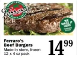 Ferraro Foods Ferraro's99 Beef Burgers Beef Burgers offer