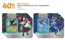 Toys R us Pokemon Paldea Partners Tin - English Edition offer