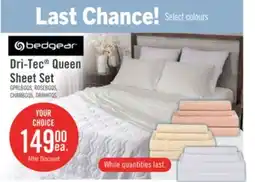 The Brick BEDGEAR Dri-Tec 4-Piece Queen Sheet Set - Pearl Grey offer