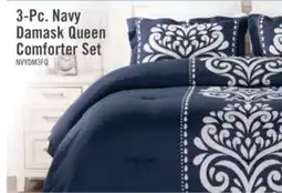 The Brick Navy Damask 3-Piece Full/Queen Comforter Set offer