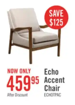 The Brick Echo 27.95 Fabric Accent Chair with Wood Arms and Legs - Beige offer