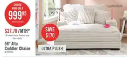 The Brick Alto 58 Ultra Plush Faux Fur Fabric Chaise Lounge with Dual Cupholders and USB Port - Taupe offer