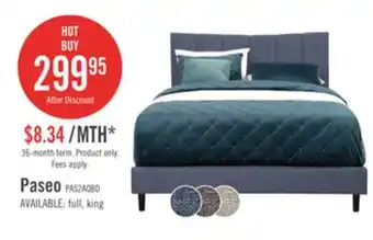 The Brick Paseo Upholstered Platform Bed in Navy Fabric - Queen Size offer