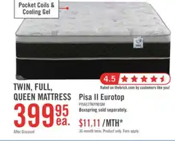 The Brick Springwall Pisa II Eurotop Twin Mattress offer