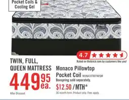 The Brick Springwall Monaco Pillowtop Luxury Firm Twin Mattress offer