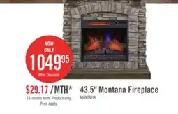 The Brick Montana 43.5 Rustic Electric Fireplace - Grey Stone offer