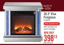 The Brick Elsa 28.3 Glam LED Electric Fireplace - Silver and Glass offer