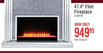 The Brick Flint 47.4 Glam Electric Fireplace - Silver and Glass offer