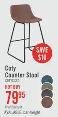 The Brick Coty Counter-Height Stool with Vegan Leather Fabric, Metal - Brown offer