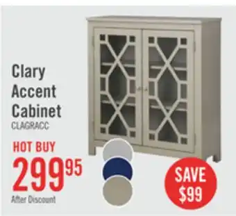 The Brick Clary 31.5 Accent Cabinet with Glass Doors - Grey offer