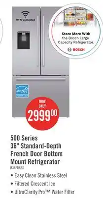 The Brick Bosch 26 Cu. Ft. 500 Series French-Door Refrigerator - B36FD50SNS offer