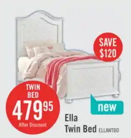 The Brick Ella Panel Bed with Headboard & Frame for Kids, Chevron Pattern, White - Twin Size offer