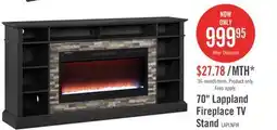 The Brick Lappland 70 Electric Fireplace TV Stand with Storage and Cable Management for TVs up to 80- Black offer