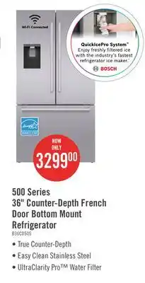 The Brick Bosch 21.6 Cu. Ft. Counter-Depth French-Door Refrigerator - B36CD50SNS offer