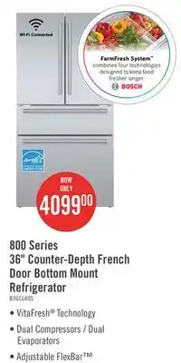 The Brick Bosch 800 Series 21 Cu. Ft. French-Door Refrigerator - B36CL80SNS offer