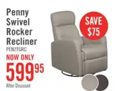 The Brick Penny 29.1 Linen-Look Fabric Swivel Rocker Reclining Chair - Taupe offer