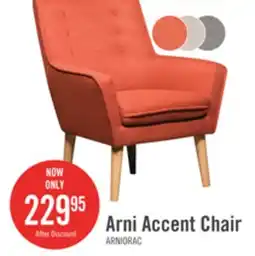 The Brick Arni 28 Linen-Look Fabric Accent Chair with Wood Legs - Orange offer