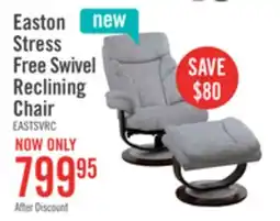 The Brick Easton 33.5 Chenille Fabric Stress Free Swivel Reclining Chair with Footrest - Silver Grey offer