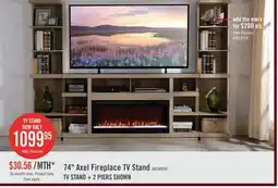 The Brick Axel 74 Modern Electric Fireplace TV Stand with Storage and Cable Management for TVs up to 85- Taupe offer