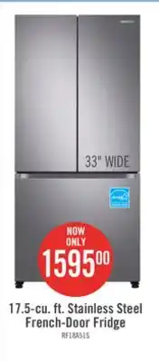 The Brick Samsung 33 17.5 Cu. Ft. Counter-Depth French-Door Refrigerator - Stainless Steel - RF18A5101SR/AA offer