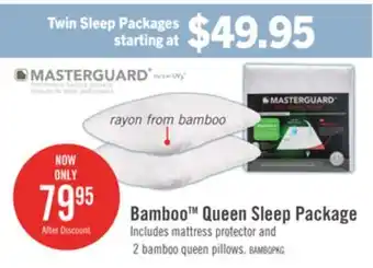 The Brick Masterguard Natural Bamboo Queen Mattress Protector with 2 Queen Pillows offer