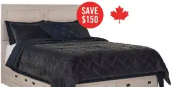 The Brick Yorkdale 6-Drawer Platform Bed with Headboard & Storage Frame, Made in Canada, White - Full Size offer