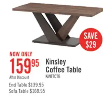 The Brick Kinsley 43.3 Modern Coffee Table - Dark Brown Wood offer