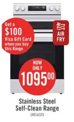 The Brick LG 6.3 Cu. Ft. Smart Electric Range with Air Fry and Fan Convection - Stainless Steel - LREL6323S offer