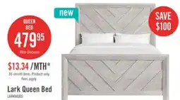 The Brick Lark Panel Bed with Headboard & Frame, Chevron Pattern, Rustic White - Queen Size offer