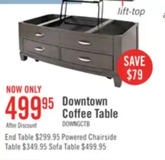 The Brick Downtown 48 Modern Lift Top Coffee Table with Storage and Casters - Grey Brown Wood offer