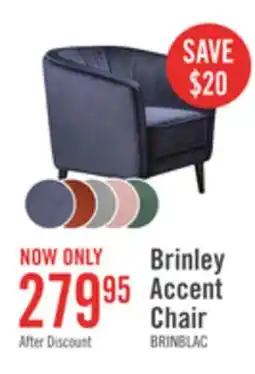 The Brick Brinley 29 Velvet Fabric Accent Chair with Wood Legs - Blue offer