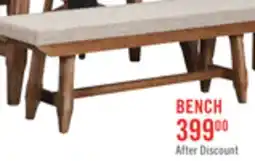 The Brick Cedar Dining Bench with Polyester Fabric, Pine Wood, Trestle-Base, 60W - Brown offer