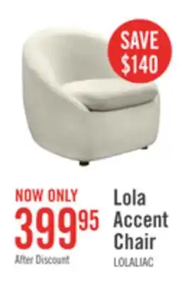 The Brick Lola 28.7 Chenille Boucle Fabric Curved Accent Chair with Removable Seat Cushion - White offer