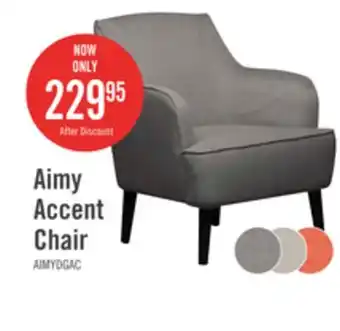 The Brick Aimy 28 Linen Look Fabric Accent Chair with Cylindrical Wood Legs - Dark Grey offer