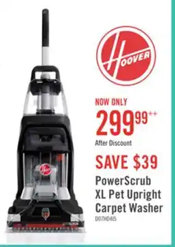 The Brick Hoover PowerScrub XL Pet Upright Carpet Washer offer