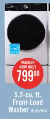 The Brick Midea 5.2 Cu. Ft. Front-Load High-Efficiency Washer - White - Stackable - MLH52N4AWW offer