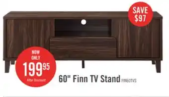 The Brick Finn 60 TV Stand with Storage and Cable Management for TVs up to 65- Dark Walnut offer