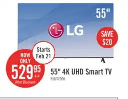 The Brick LG 55 4K UHD HDR10 Pro HGiG webOS Smart TV (55UT7000PUA) offer