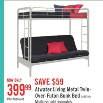 The Brick Dorel Home Atwater Living Metal Twin-Over-Futon Bunk Bed - White offer