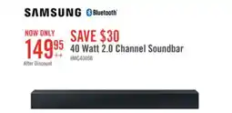 The Brick SAMSUNG 2.0 CH Dolby Digital 2.0 DTS 2.0 Soundbar with Built-In Subwoofer (HW-C400/ZC) offer