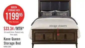 The Brick Kane Platform Storage Bed with Headboard & Frame, Vegan Leather, Brown - Queen Size offer