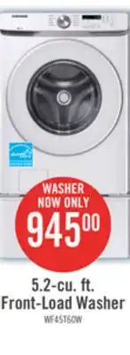 The Brick Samsung 5.2 Cu. Ft. Front-Load Washer - White - Stackable - WF45T6000AW/A5 offer