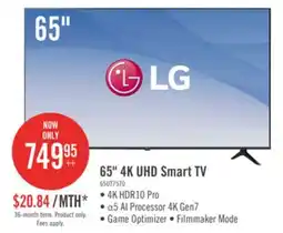 The Brick LG 65 4K UHD HDR10+ HGiG 60Hz webOS Smart TV (65UT7570PUB) offer