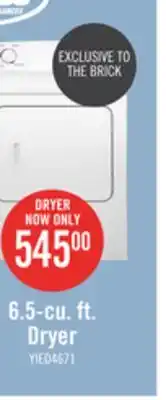 The Brick Inglis 6.5 Cu. Ft. Electric Dryer - White - YIED4671EW offer